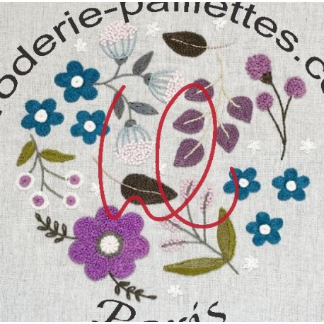 Kit de broderie: cercle fleuri de Pauline