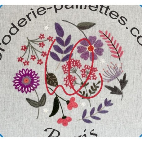 Kit de broderie: cercle fleuri de Angèle