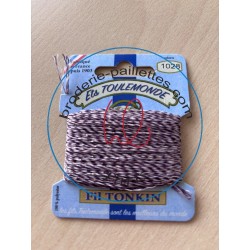 Fil tonkin 1028 chiné violet lamé or