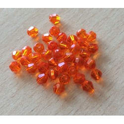 Sachet de perles à facettes bicône  orange 