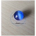 perle en verre "œil de chat" bleuet