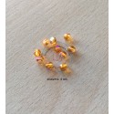 Sachet de perles à facettes irisées ambre