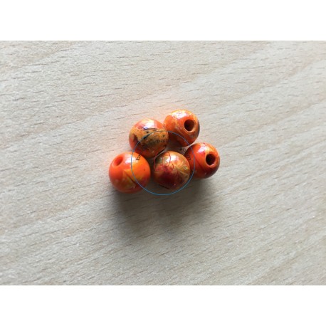 sachet de perles en plexiglass 10 mm couleur orange