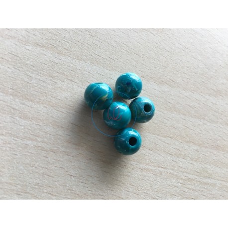 sachet de perles en plexiglass 10 mm couleur vert turquoise