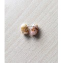 perle artisanale en verre "ovale" couleur: ambre