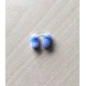 perle artisanale en verre "ovale" couleur: bleu