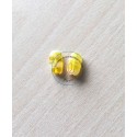 perle artisanale en verre "ovale" couleur: bouton d'or