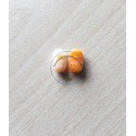 perle artisanale en verre "ovale" couleur: orange