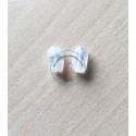 perle artisanale en verre "ovale" couleur: translucide