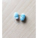 perle artisanale en verre "ovale" couleur: turquoise
