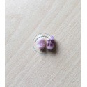 perle artisanale en verre "ovale" couleur: violet