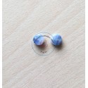 perle artisanale en verre "pastille" couleur: bleu