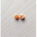 perle artisanale en verre "pastille" couleur: orange