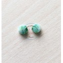 perle artisanale en verre "pastille" couleur: vert sapin