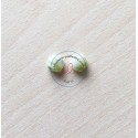 perle artisanale en verre "pastille" couleur: vert