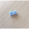 perle artisanale en verre "ronde " couleur: bleu