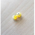 perle artisanale en verre "ronde " couleur: jaune