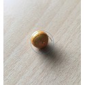 perle artisanale en verre  forme "amande" couleur: ambre 