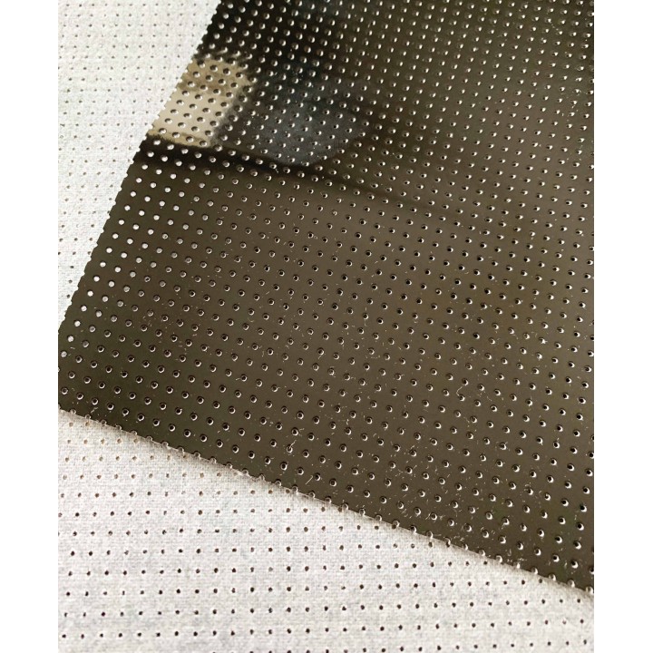 vinyle perforé argent nacré