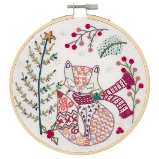 Kit de broderie: Mme Renard attend noël