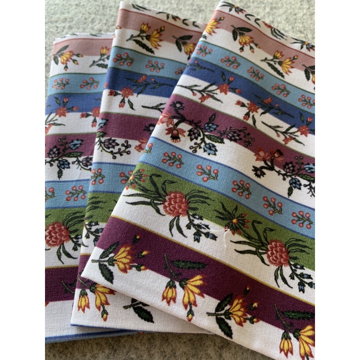 sachet  de tissu et fils assortis "Coquecigrues"