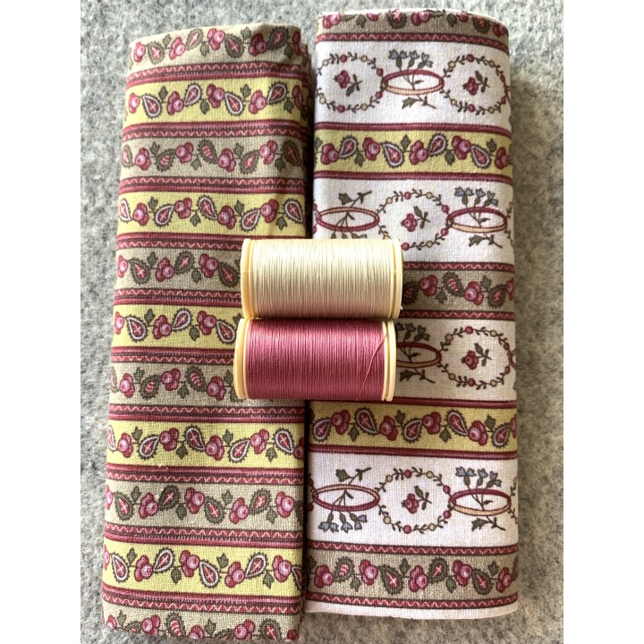 sachet  de tissu et fils assortis "Léontine"