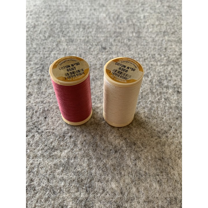 sachet  de tissu et fils assortis "Léontine"