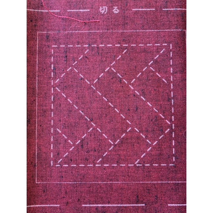 Sashiko patch coaster collection rouge bordeaux chiné