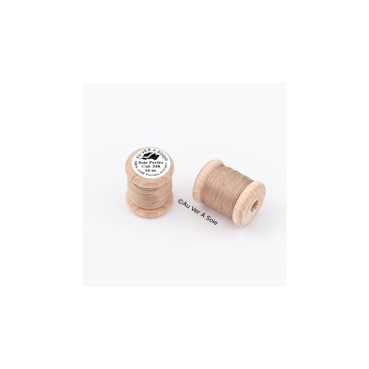 Bobine Soie perlée 767 rose pâle  "Au ver à soie" 