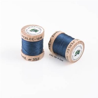 Bobine Soie perlée 352 bleu gris  "Au ver à soie"