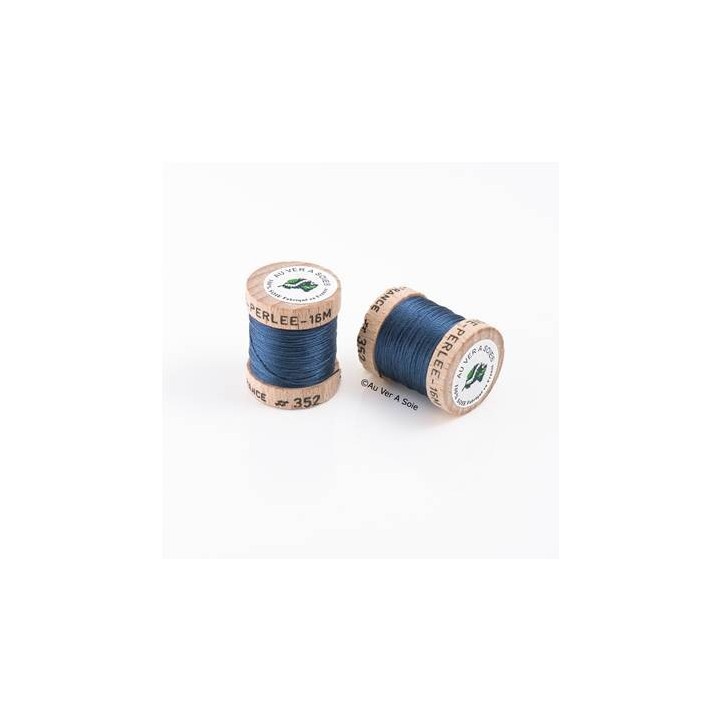 Bobine Soie perlée 352 bleu gris  "Au ver à soie"