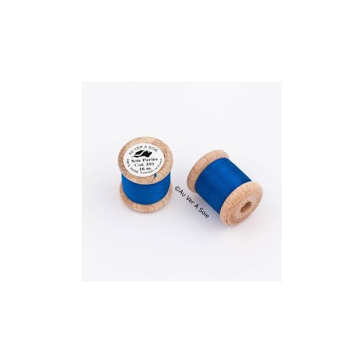Bobine Soie perlée 391 royal blue "Au ver à soie"