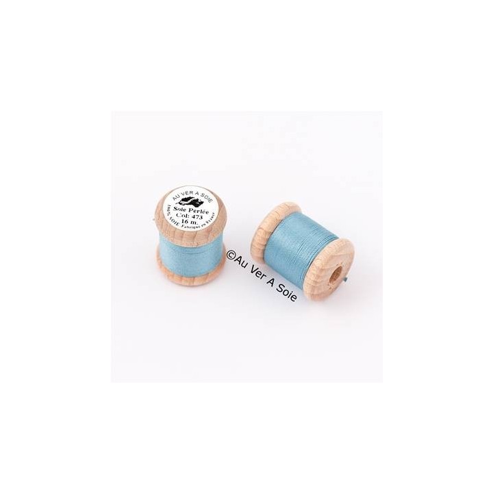 Bobine Soie perlée 473 pastel blue "Au ver à soie"