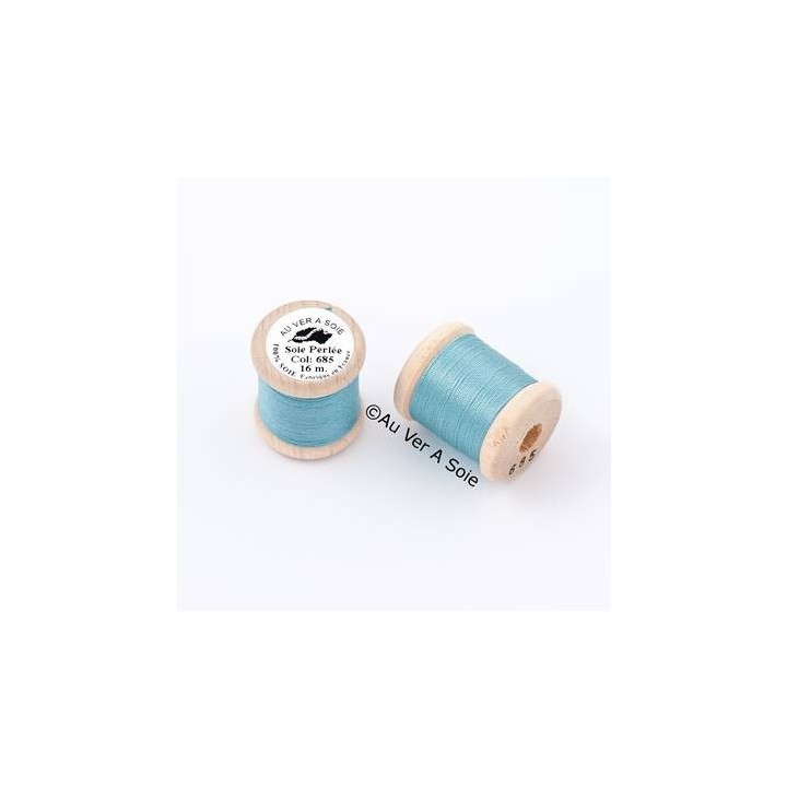 Bobine Soie perlée 767 rose pâle  "Au ver à soie" 