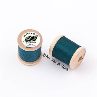 Bobine Soie perlée 710  bleu pétrole "Au ver à soie"