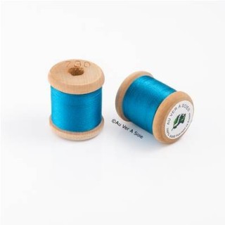 Bobine Soie perlée 780  bleu canard  "Au ver à soie"