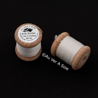 Bobbin Silk Beaded Cream "Au ver à soie"