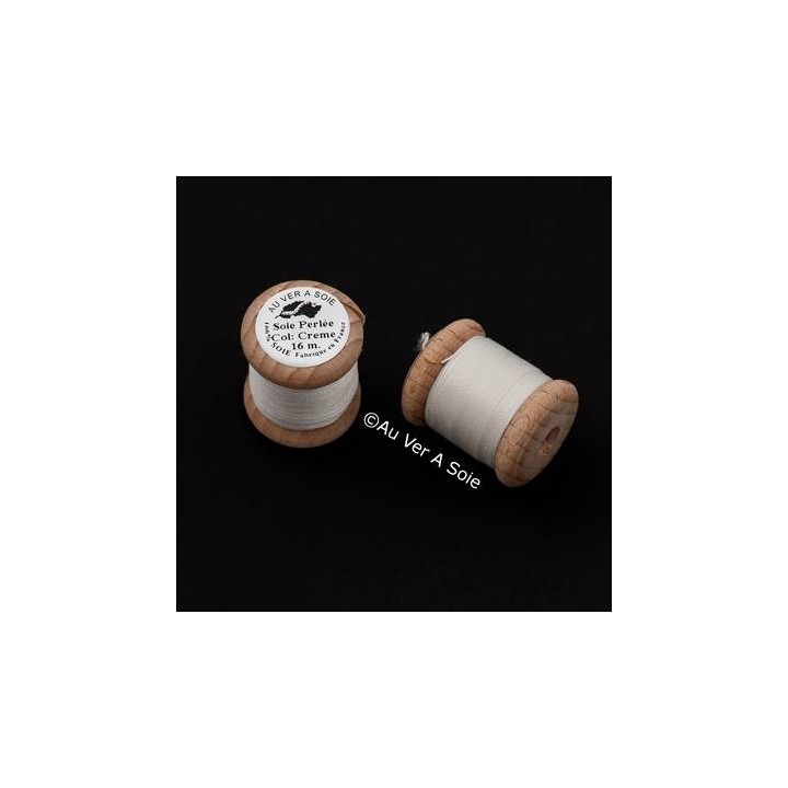 Bobbin Silk Beaded Cream "Au ver à soie"