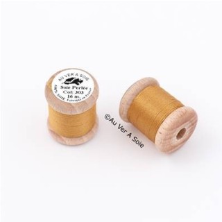 Bobine Soie perlée 303  vert bronze clair "Au ver à soie"