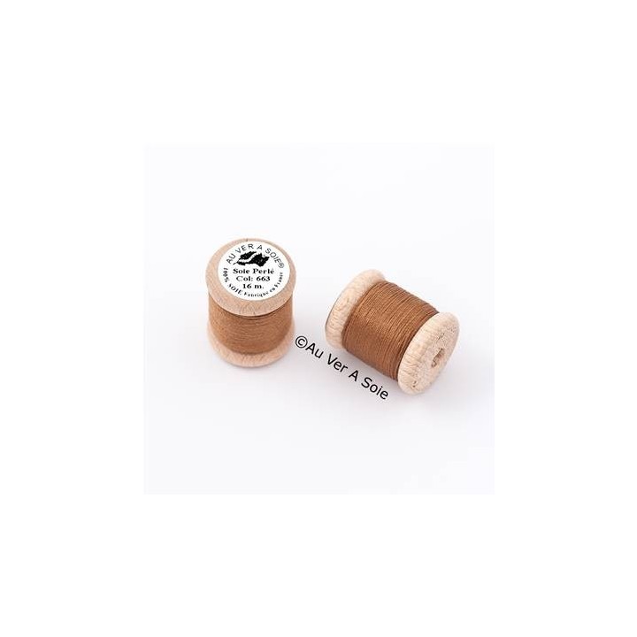 Bobine Soie perlée 767 rose pâle  "Au ver à soie" 
