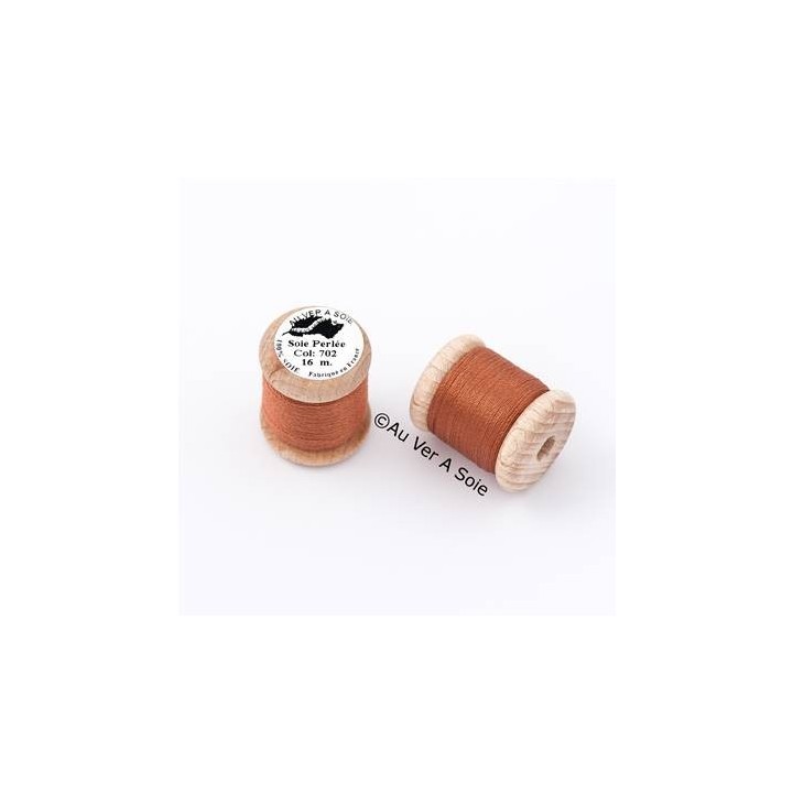 Bobine Soie perlée 767 rose pâle  "Au ver à soie" 