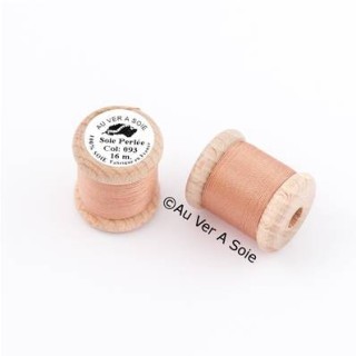 Bobine Soie perlée 767 rose pâle  "Au ver à soie" 