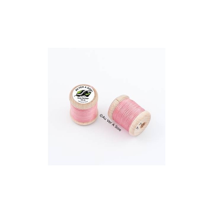 Bobine Soie perlée 767 rose pâle  "Au ver à soie" 