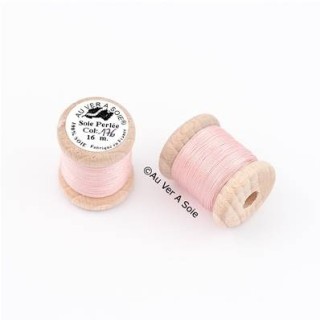 Bobine Soie perlée 767 rose pâle  "Au ver à soie" 