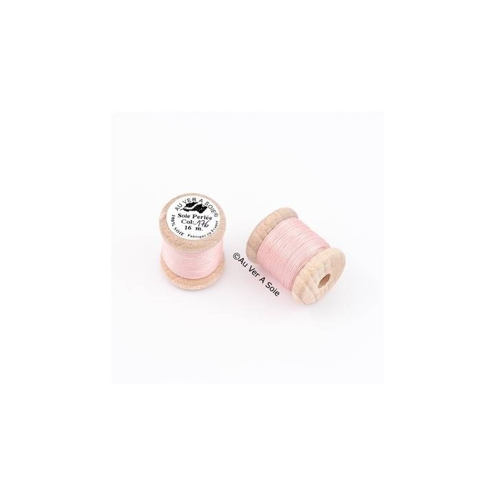 Bobine Soie perlée 767 rose pâle  "Au ver à soie" 