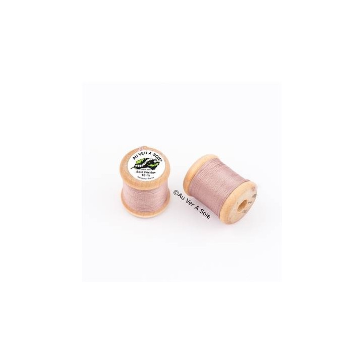 Bobine Soie perlée 767 rose pâle  "Au ver à soie" 