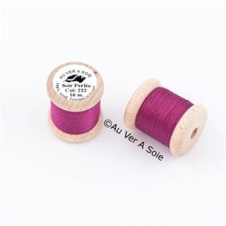 Bobine Soie perlée 222 violet aubergine "Au ver à soie"
