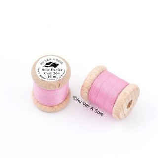 Bobine Soie perlée 767 rose pâle  "Au ver à soie" 