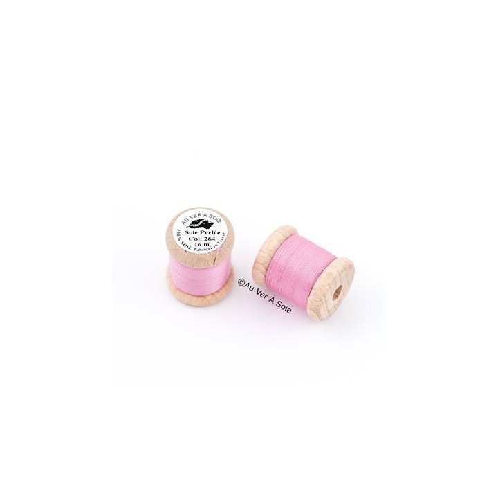 Bobine Soie perlée 264 "Au ver à soie" candy pink