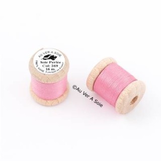 Bobine Soie perlée 767 rose pâle  "Au ver à soie" 